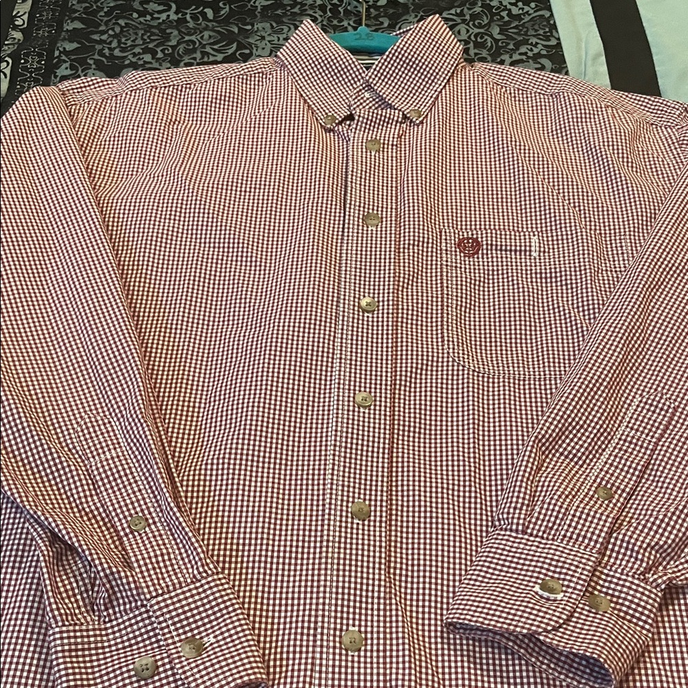 Classic Red Gingham Button-Down Shirt - image 4